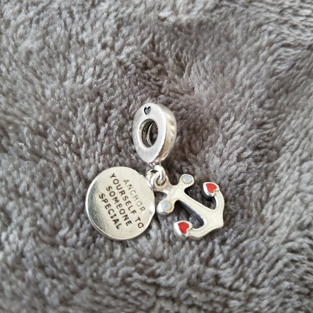 Sterling Silver Anchor & Hearts Pandora charm